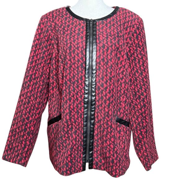 Bob Mackie Wearable Art Fleece Jacket‎ Women Plus 1X Zip Cozy Outdoor Holiday - Picture 1 of 11